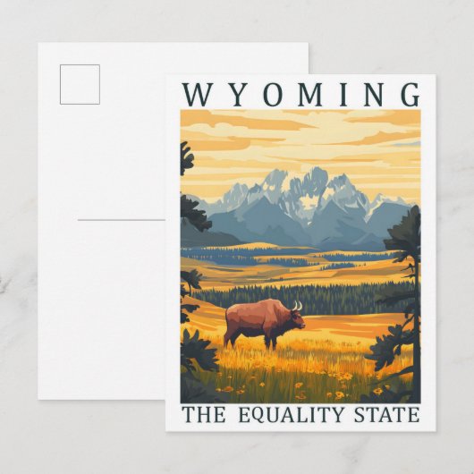 Wyoming the Equality State USA Travel Place Briefkaart (Voorkant / Achterkant)