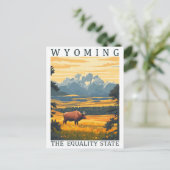 Wyoming the Equality State USA Travel Place Briefkaart (Staand voorkant)