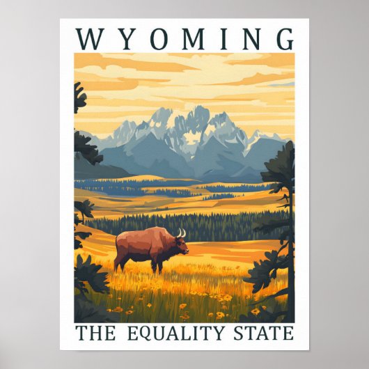 Wyoming the Equality State USA Travel Place Poster (Voorkant)