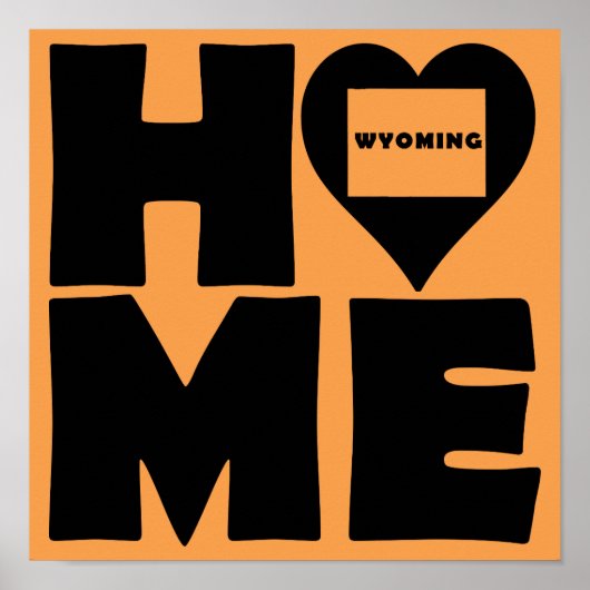 Wyoming Thuis Hart Staat Poster Bord (Voorkant)