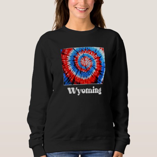 Wyoming Tie Dye Red White Blue Patriotic Trui (Voorkant)