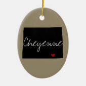 Wyoming Town Keramisch Ornament (Voorkant)