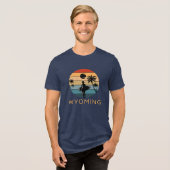 Wyoming: Tropische Oase Tri-Blend Shirt (Voorkant volledig)