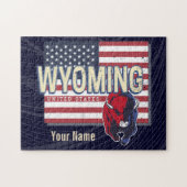 Wyoming United States Retro State Map  Verenigde S Legpuzzel (Horizontaal)