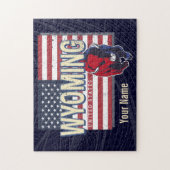 Wyoming United States Retro State Map Verenigde S Legpuzzel (Verticaal)