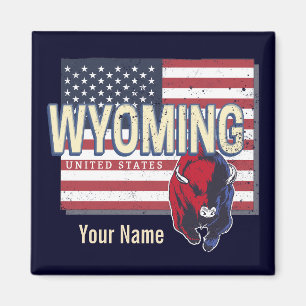 Wyoming United States Retro State Map Verenigde S Magneet