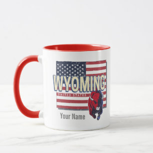 Wyoming United States Retro State Map Verenigde S Mok