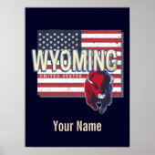 Wyoming United States Retro State Map  Verenigde S Poster (Voorkant)
