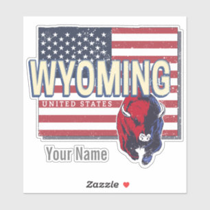 Wyoming United States Retro State Map  Verenigde S Sticker
