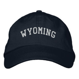 Wyoming USA Embroided Basic Pet Navy Blue
