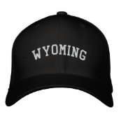 Wyoming USA Embroided Wool Pet Black (Voorkant)