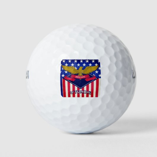 Wyoming USA Flag Golfballen (Voorkant)