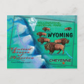 Wyoming USA Fun Map Briefkaart (Voorkant)