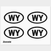 Wyoming - vel van 4 ovale auto stickers (Vel)