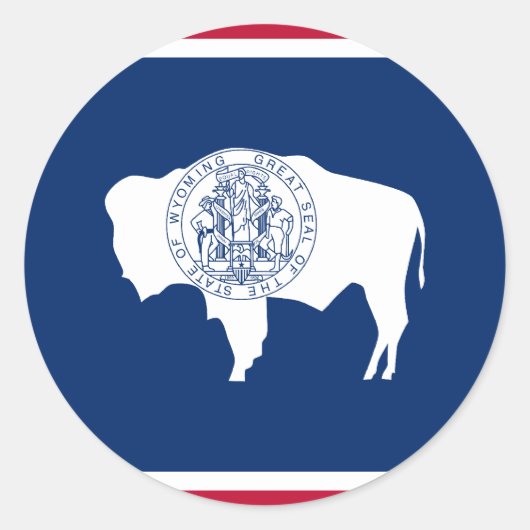 Wyoming, Verenigde Staten vlag Ronde Sticker (Voorkant)