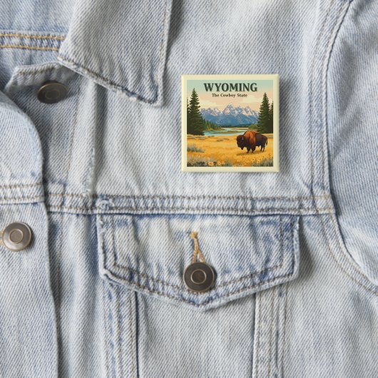 Wyoming Vierkante Button 5,1 Cm (In situ)