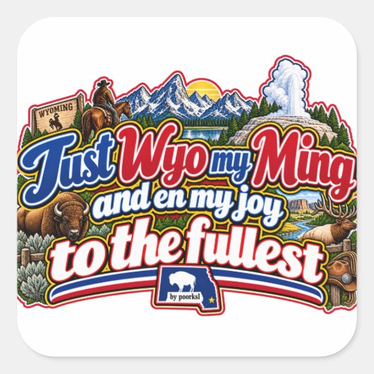 Wyoming vierkante sticker (Voorkant)