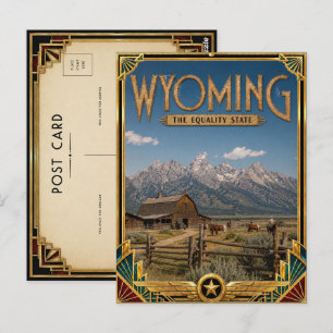 Wyoming Vintage Art Deco Gouden Tijdperk Briefkaart