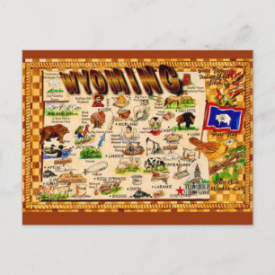 Wyoming Vintage Kaart Groeten Ansichtkaart