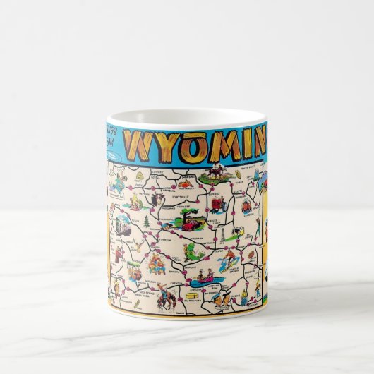 Wyoming Vintage Kaart Mok (Center)