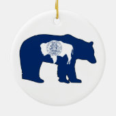 Wyoming Vlag Beer Keramisch Ornament (Achterkant)