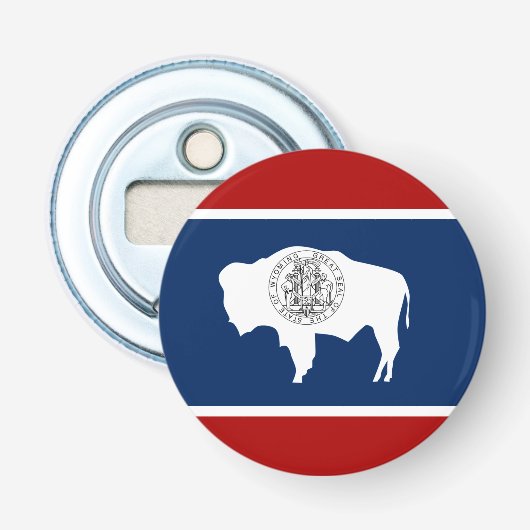 Wyoming vlag button flesopener (Voorkant)