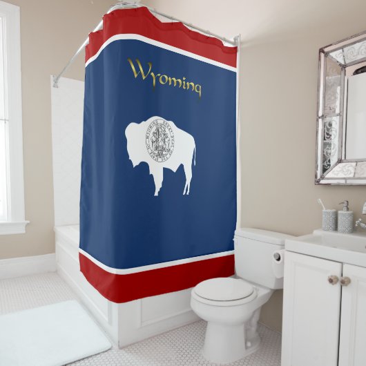 Wyoming vlag douchegordijn (In situ)