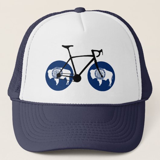 Wyoming Vlag Fietsen Trucker Pet (Voorkant)
