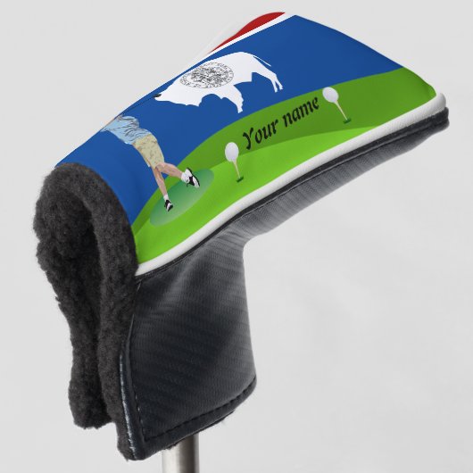 Wyoming vlag golfheadcover (3/4 voorkant)