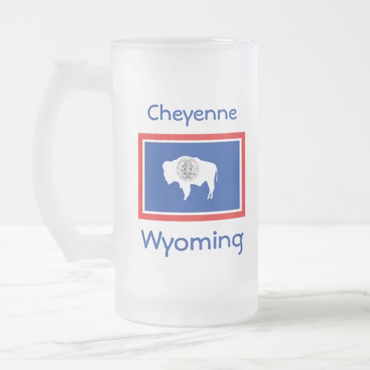 Wyoming Vlag Kaart Stad Mok (Links)
