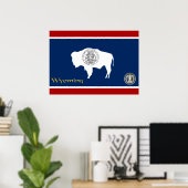Wyoming vlag poster (Thuiskantoor)