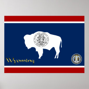 Wyoming vlag poster