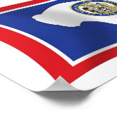 Wyoming Vlag Poster Print (Hoek)