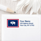 Wyoming vlag retour adreslabels etiket (Insitu)
