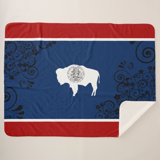 Wyoming vlag sherpa deken (Voorkant (horizontaal))