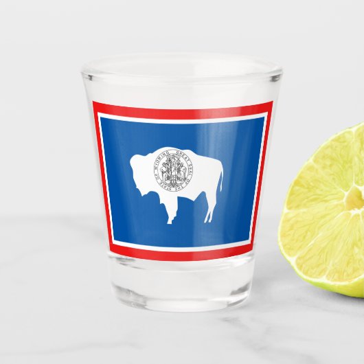 Wyoming vlag shot glas (Voorkant)