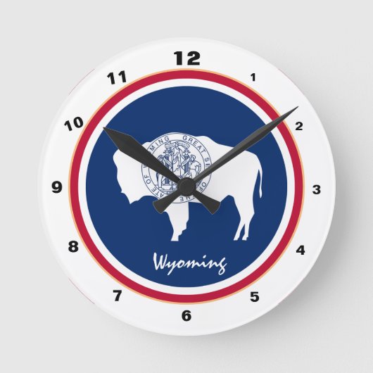 Wyoming Vlag & Wyoming mode /design USA klok (Voorkant)