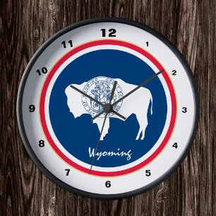 Wyoming Vlag & Wyoming mode / ontwerp USA klok