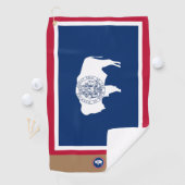 Wyoming-vlag & Wyoming monogrammen/golfhanddoek Golfhanddoek (Insitu)