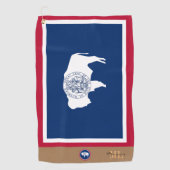 Wyoming-vlag & Wyoming monogrammen/golfhanddoek Golfhanddoek (Voorkant)