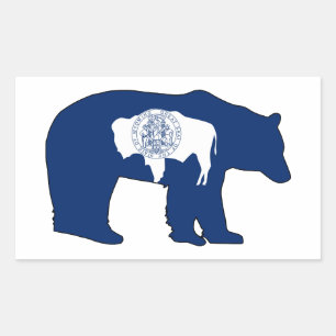 Wyoming Vlaggenbeer Rechthoekige Sticker