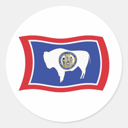 Wyoming Vlagsticker Ronde Sticker (Voorkant)