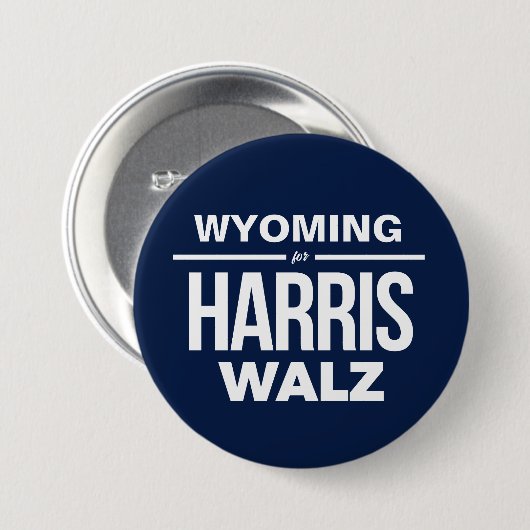 Wyoming voor Harris Walz Ronde Button 7,6 Cm (Voorkant /achterkant)