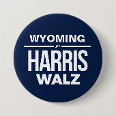 Wyoming voor Harris Walz Ronde Button 7,6 Cm (Voorkant)