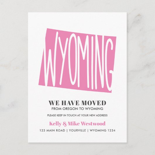 Wyoming We hebben New address New Home Briefkaart (Voorkant)