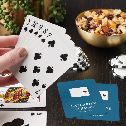 Wyoming Wedding Favor Deck of Cards, State Kaart (Insitu)