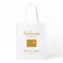 Wyoming Wedding Welcome Bag met Kaart, Gold