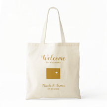 Wyoming Wedding Welcome Bag met Kaart, Gold