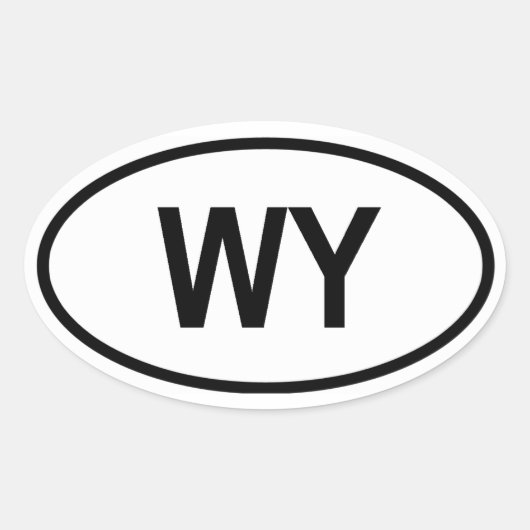 Wyoming "WY" Ovale Sticker (Voorkant)