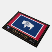 Wyoming & Wyoming Flag house mat/sport USA Deurmat (Schuin)